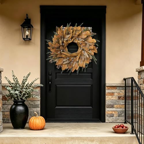 26'' Fall Wreath with Eucalyptus & Berries for Front Door Outdoor Decor
