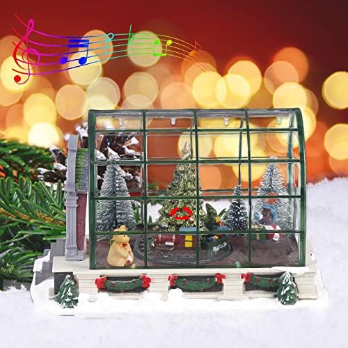 innodept12 Animated Lighted Christmas Village Greenhouse