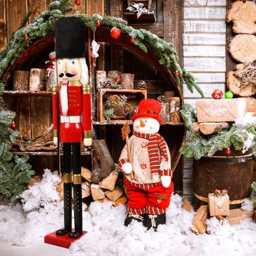 Liliful Large 48 Inch Christmas Nutcracker, 4ft Tall Life Size, Red