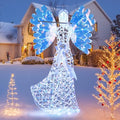 Tangkula 5.2 FT Christmas Lighted Iridescent Angel with Flute Decoration