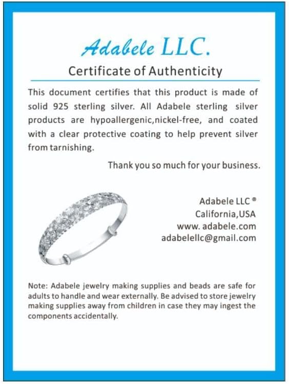 adabele real 925 sterling silver puffy rondelle beads, package contents