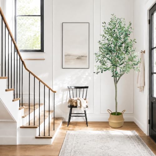 Olive Trees Artificial Indoor, 5FT Tall Faux Olive Tree with Planter
