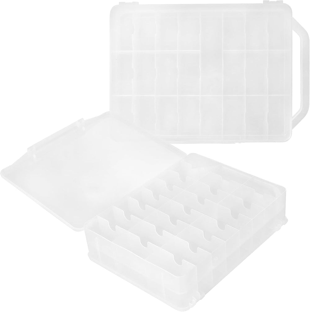 2 PCS 46 Grids Sewing Organizer, Clear Compartment Thread Box Storage, Small ...