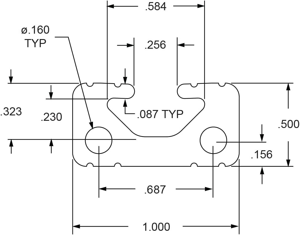 8020, 1050, 10 Series 1 Inch x 0.5 Inch T-Slotted Aluminum Extrusion Extruded...