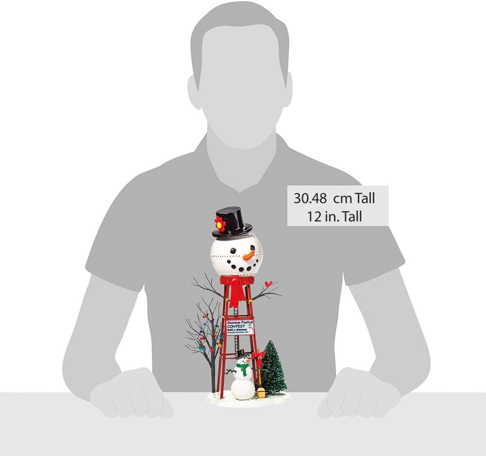 department 56 accessories for villages snowman watertower figurine, side view