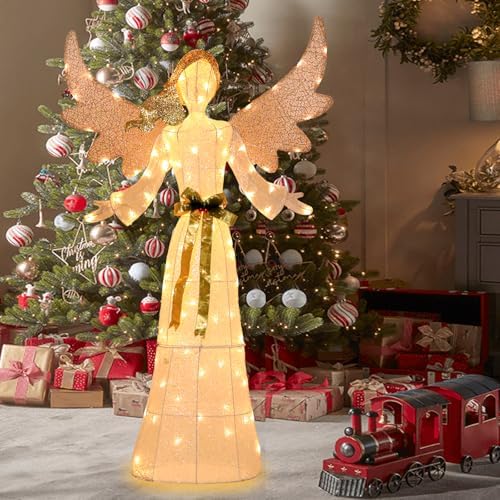 Bshine Lighted Christmas Classic Angel Decor, LED Holiday Display