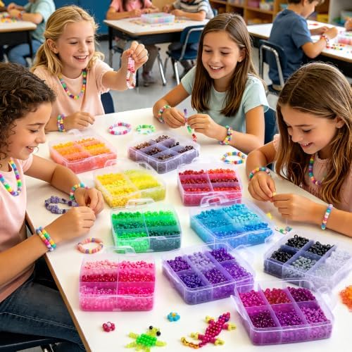 Umikk 10000Pcs Pony Beads Bulk, 60 Colors Kandi Beads for Bracelets