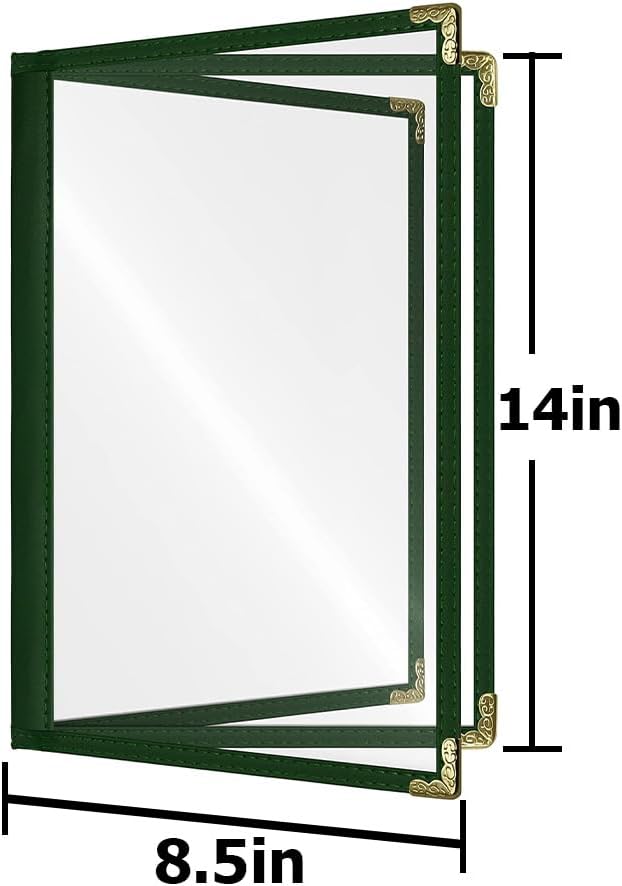 goodsmart restaurant menu covers – 25 pack green, close-up detail
