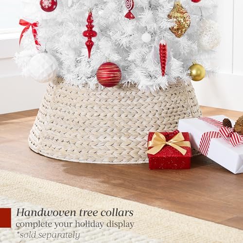 Best Choice Products White Pencil Christmas Tree 7.5ft Unlit Slim Decoration Without Lights, Skinny Premium Holiday Decor, Metal Stand, Easy Assembly