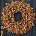 26" Artificial Fall Azalea Leaves Wreath for Front Door Decor(Orange-Green)