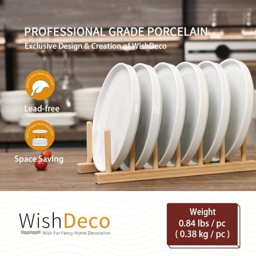 WishDeco Ceramic Appetizer Plates Set of 6, Small Dessert Plates 7 Inch