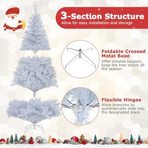 Goplus 6 FT Pre-Lit Christmas Tree with 280 Warm White & 3-Color LED Lights