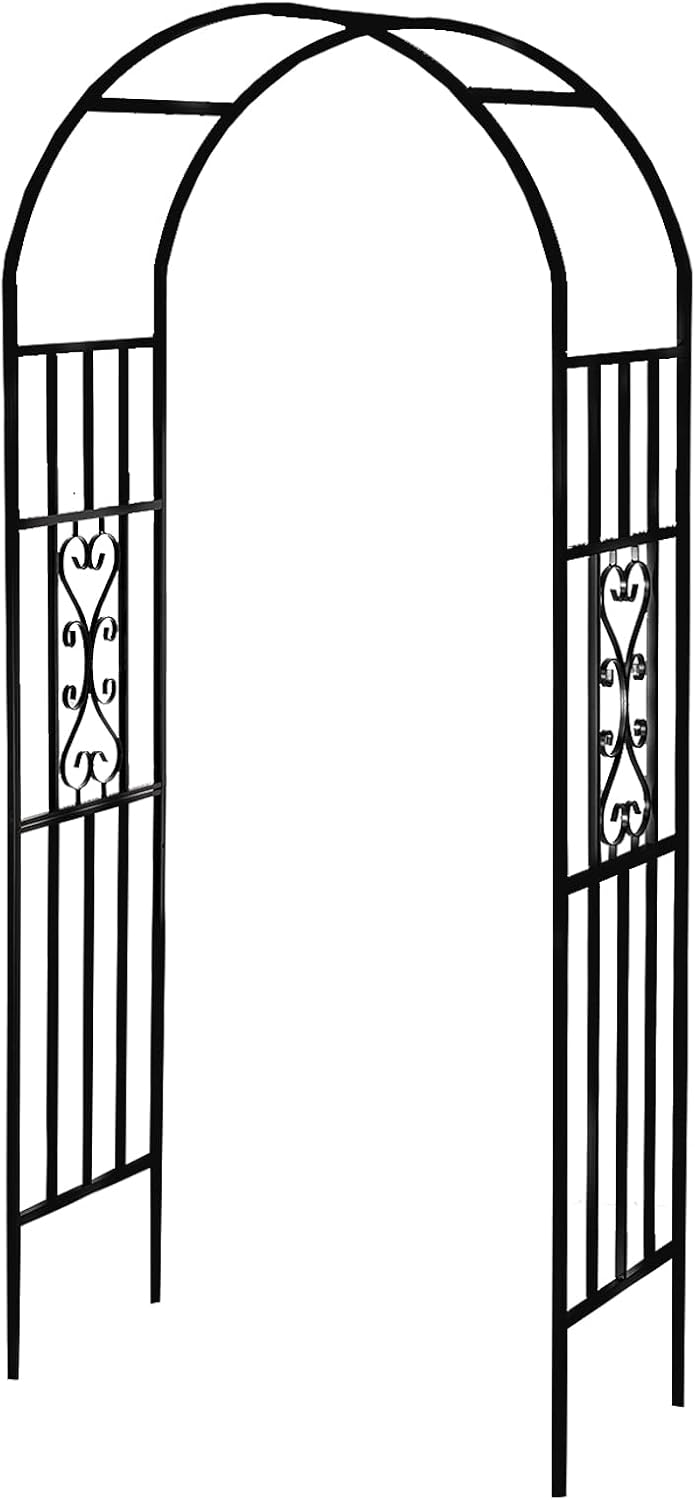 Metal Garden Archway, 100"H x 45"W Curved Arbor for Climbing Plants