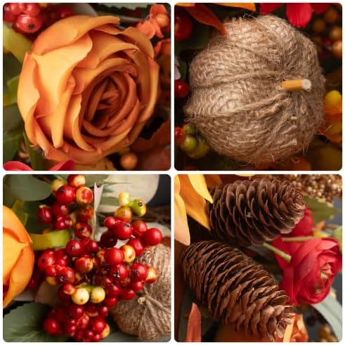 24 Inch Fall Wreaths for Front Door Autumn Wreath with Fall Sign