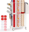 Wrapping Paper Storage Cart Station with 12PCS Slap Bands
