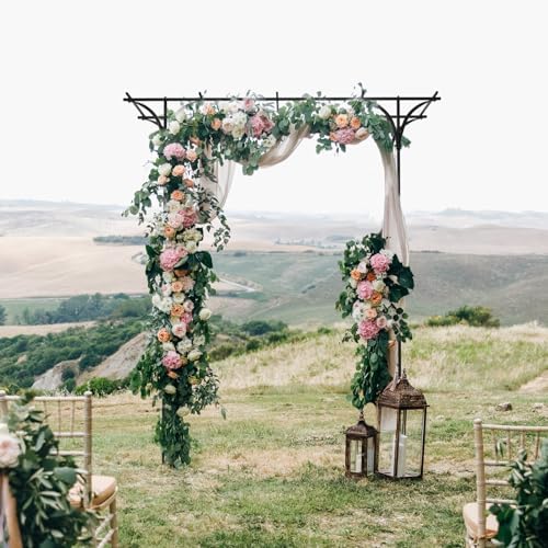 7FT Garden Arch Arbor Steel Trellis for Climbing Plant Outdoor Wedding Gate