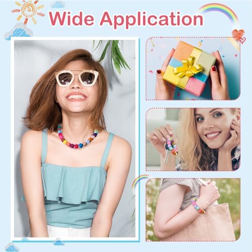 Hotop 288 Pcs Hexagon Silicone Beads Bulk 48 Colors 14mm