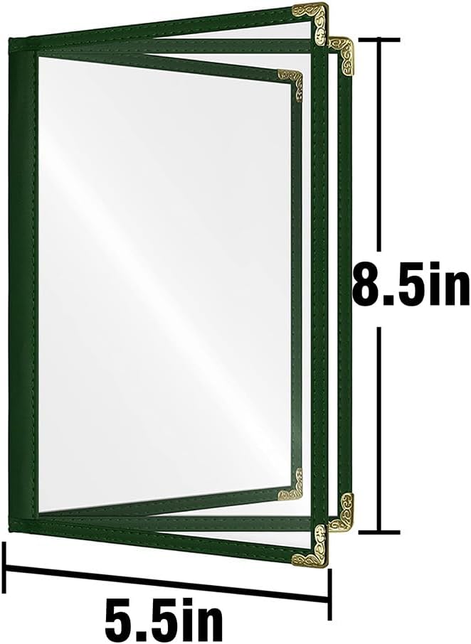 goodsmart restaurant menu covers – 25 pack green, close-up detail