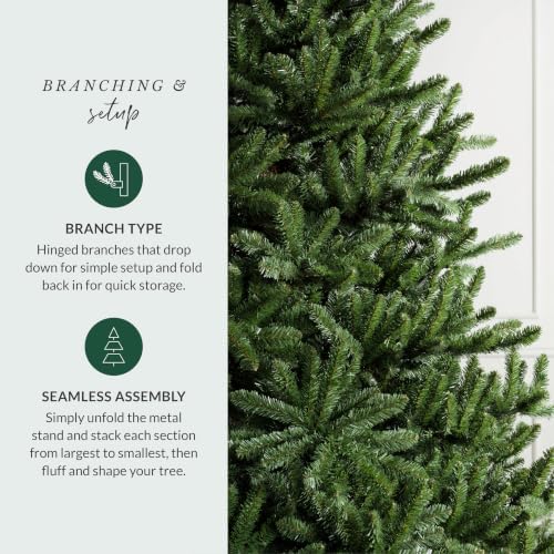 Balsam Hill 4.5 ft Unlit Classic Blue Spruce - Artificial Christmas Tree with Premium Stand for Indoor Holiday Decorating