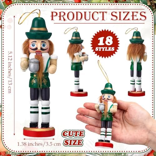 Liliful Christmas Nutcracker Ornament 18 Wooden Hanging Tree Decor, Elegant