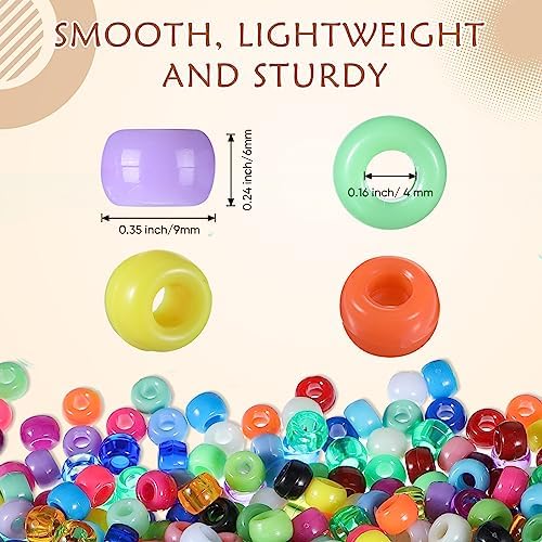 Huquary 21000 Pcs Pony Beads Bulk,Kandi Beads, 40 Colors, Round