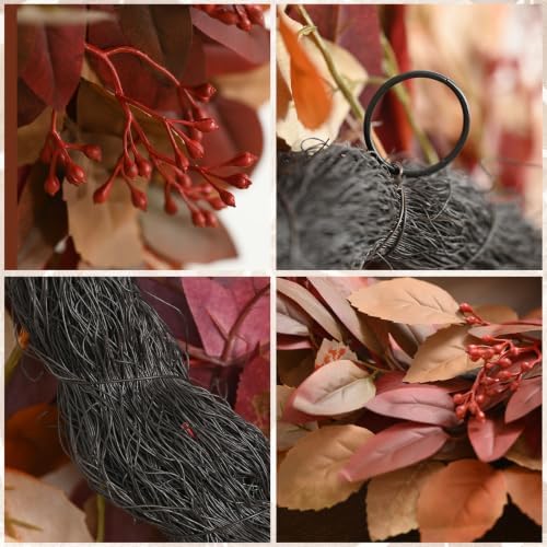 DN DECONATION Fall Wreath for Home Front Door Decor, Decorations for Wall