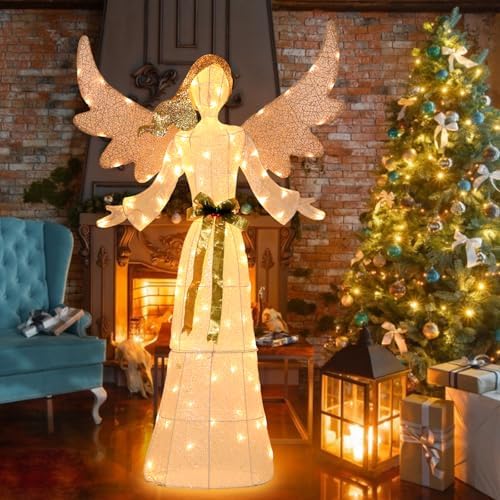 Bshine Lighted Christmas Classic Angel Decor, LED Holiday Display
