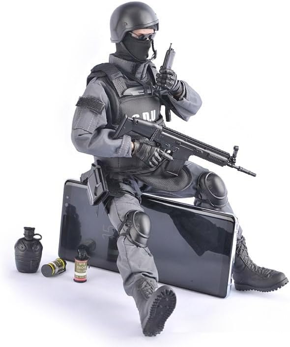 12 inch Military Soldiers Realistic Special Forces Army Man Action Figures Play Set with Accessories Collection (NB05- Flying Tigers Team)