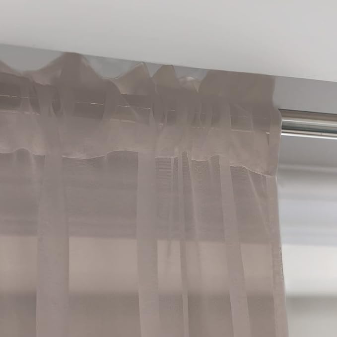 Window Light Grey Sheer Curtains 60 Inches Width 120 Inches Long 2 Panels Sheer Curtain Clear Curtains Basic Rod Pocket Panel for Home Living Room Bedroom Kids Room Yard Patio Parlor Sliding