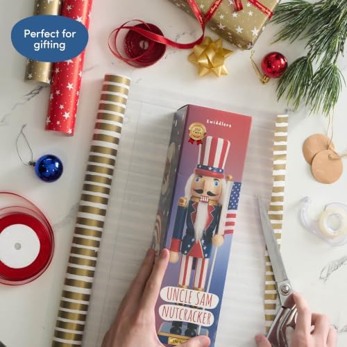 THE TWIDDLERS 250th Anniversary USA Wooden Nutcracker 12 Inch - American Flag Decorative Christmas Nutcracker Figures Uncle Sam - Christmas Ornament Holiday Decor