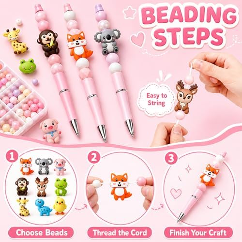 90 Pcs 3D Animals Silicone Focal Beads Bulk for Pens, Keychain Making