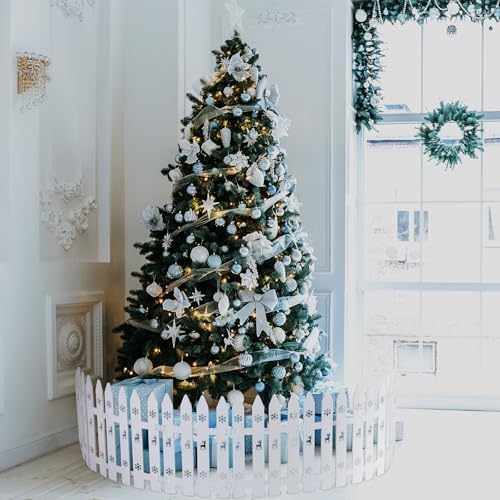 Sasylvia Christmas Tree Fences, White Wooden Picket Fences