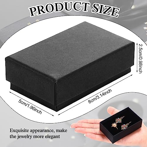 Batiyeer 72 Pcs Black Cardboard Jewelry Boxes with Lids, 3.2 x 2 x 1 Inch