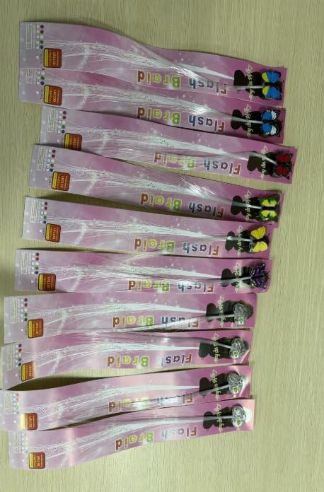 120 Pack Glow Hair Clips LED 60 Lights Hair 60 Butterfly Fiber Optic Bulk