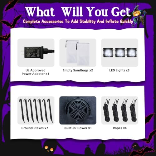 6FT Rotating Halloween Inflatables Outdoor Witch, 360° Swivel Base Lighted with Built-in LEDs, Holding Happy Halloween Sign, Waterproof & Windproof Decoration for Yard Garden Lawn