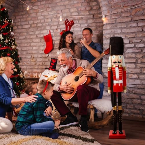 Liliful Large 48 Inch Christmas Nutcracker, 4ft Tall Life Size, Red