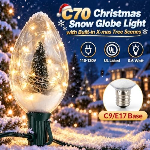 jumbo c70 christmas pathway lights outdoor, 24ft 12led shown in use