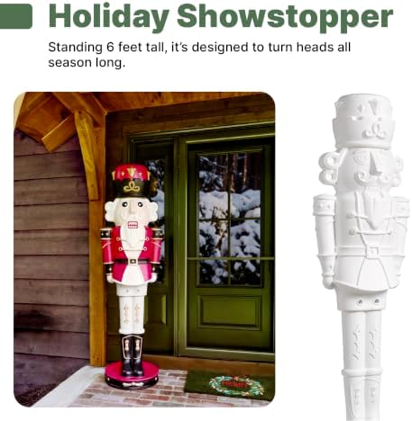 Step2 Nutcracker Prince Paintable DIY Holiday Statue, 6-Foot Tall, White