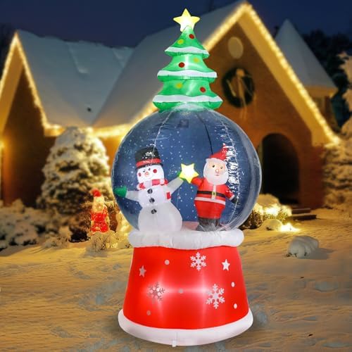 MUMTOP 7.68 FT Christmas Outdoor Inflatable with Snow Globe Holiday Decor