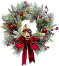 Svndlyn 22 Inch Lighted Christmas Wreath with Timer and Nativity Scene
