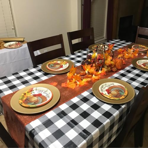 6 Pack Orange Sequin Table Runner 12 x 108 Inch