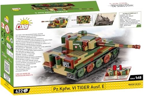 COBI Musee des Blindes Collection Pz.Kpfw. VI Tiger Ausf. E 2-in-1 Building Set, 442 Pieces