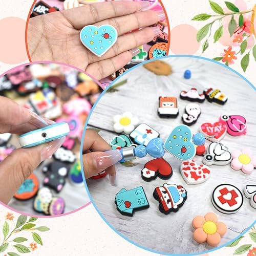 200Pcs Silicone Focal Beads Bulk, Different Random Mix Collections Teacher Character Animal Cartoon Focal Beads for Pens Keychains DIY Jewelry Making