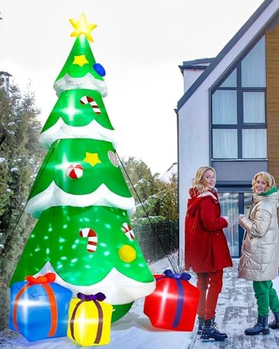 12FT Christmas Tree Inflatables, Giant Blow Up Christmas Tree Decorations