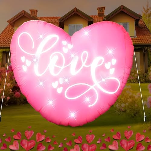 VIHOSE Inflatables Arch Outdoor Decorations Inflatable Arch Build in LED Lights for Party Supplies Decor(4.76 ft,Love)