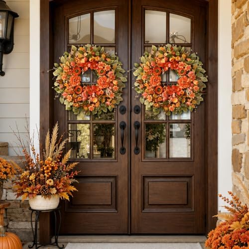 26" Large Front Door Wreath, Fall Wreaths for Front Door, Fall Decor, 1Pc