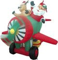 6 FT Long Animated Christmas Inflatable Santa Claus Flying Airplane