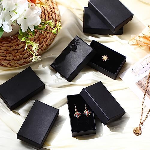 Batiyeer 96 Pcs Black Cardboard Jewelry Boxes with Lids, 3.2 x 2 x 1 Inch