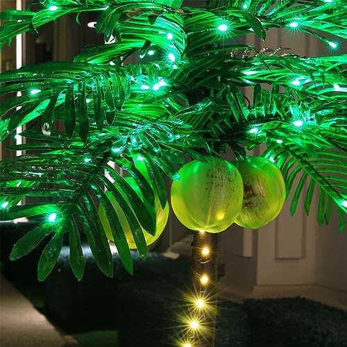TYBEEU 5ft Lighted Palm Tree with 136 LED Lights & Glowing Coconuts