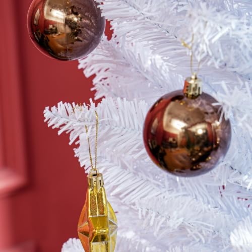HOMCOM 8' Artificial Pencil Christmas Tree 618 Realistic Branch Tips White